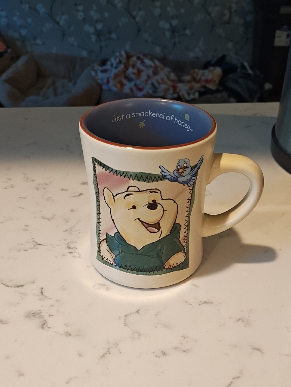 Winnie the Pooh Cream Ceramic Mug with Blue Interior